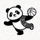 熊猫体育官方网站Logo - 一只可爱的熊猫手持运动器材